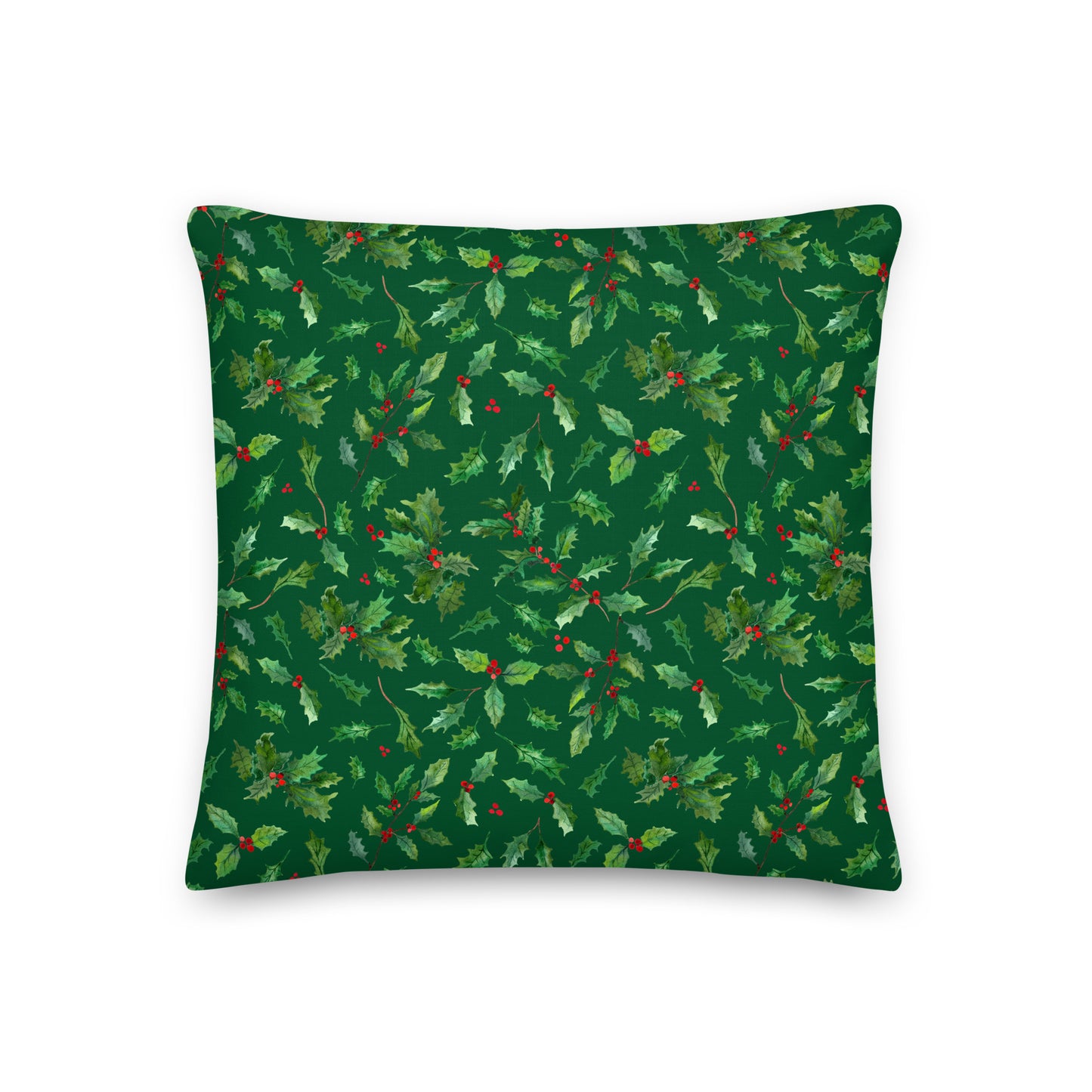 Premium Pillow - Green - Christmas Holly