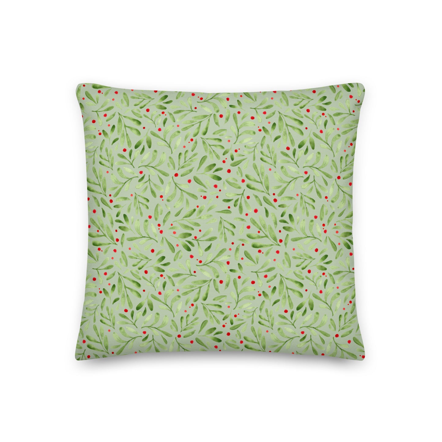 Premium Pillow - Green Winter Leaves