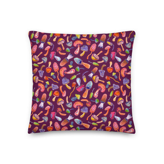 Premium Pillow - Colorful Mushrooms