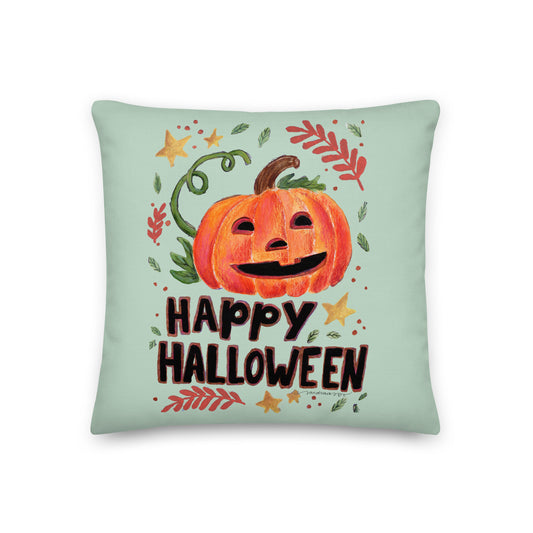 Premium Pillow - Happy Halloween Green