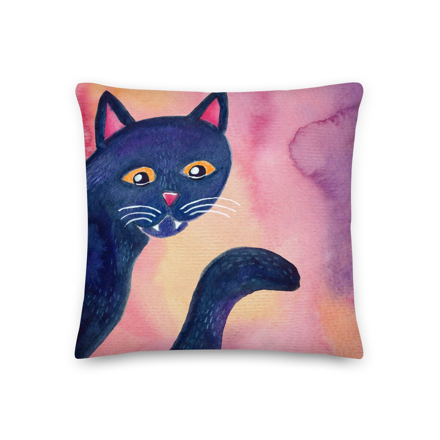 Premium Pillow - Halloween Black Cat