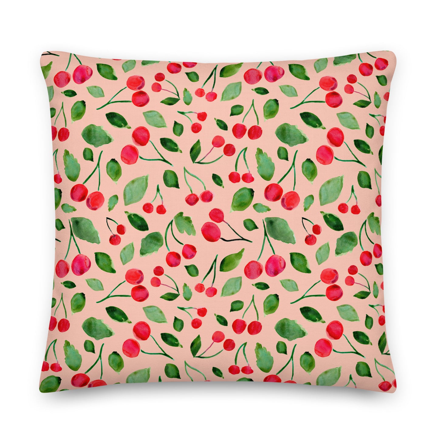 Premium Pillow - Pink Cherries