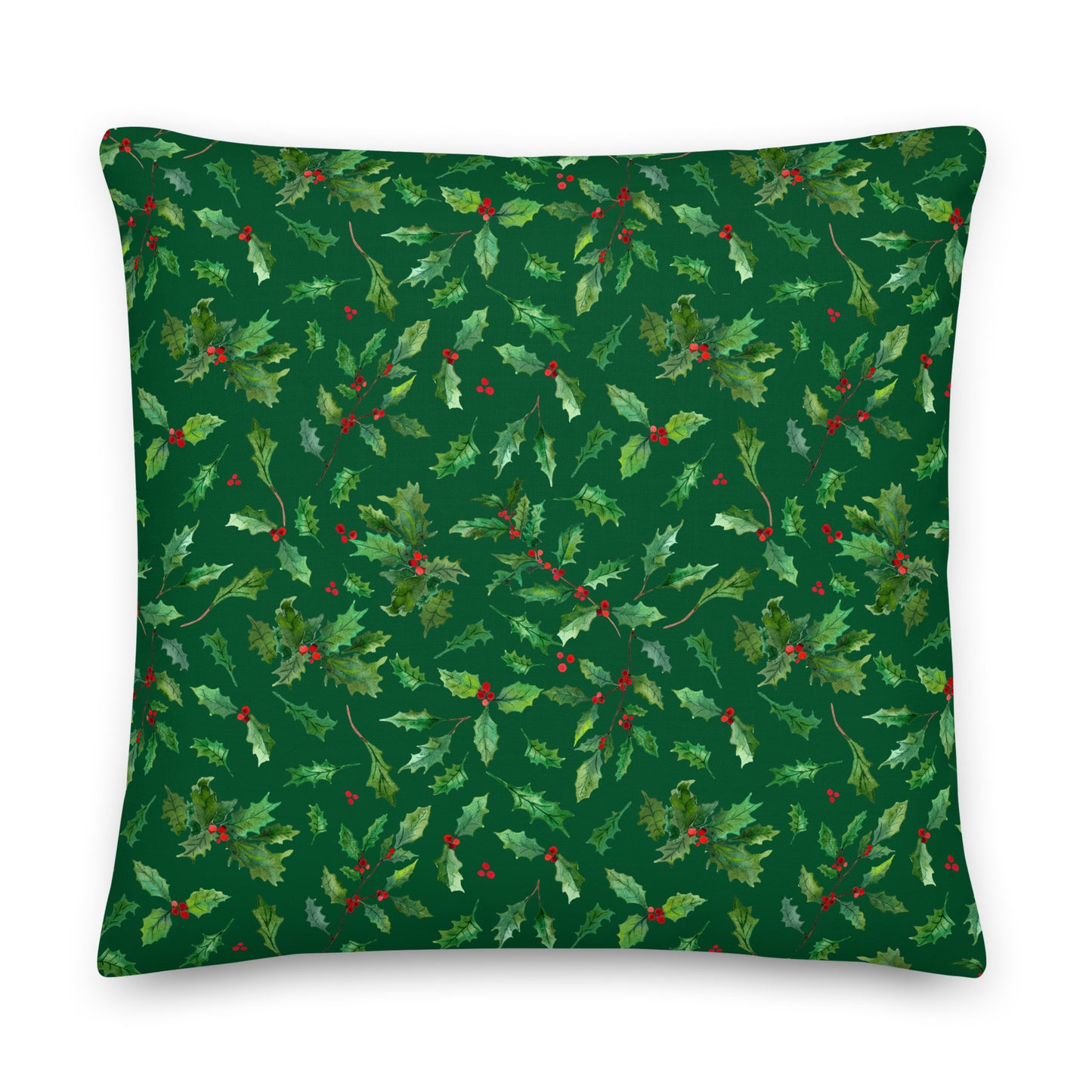 Premium Pillow - Green - Christmas Holly