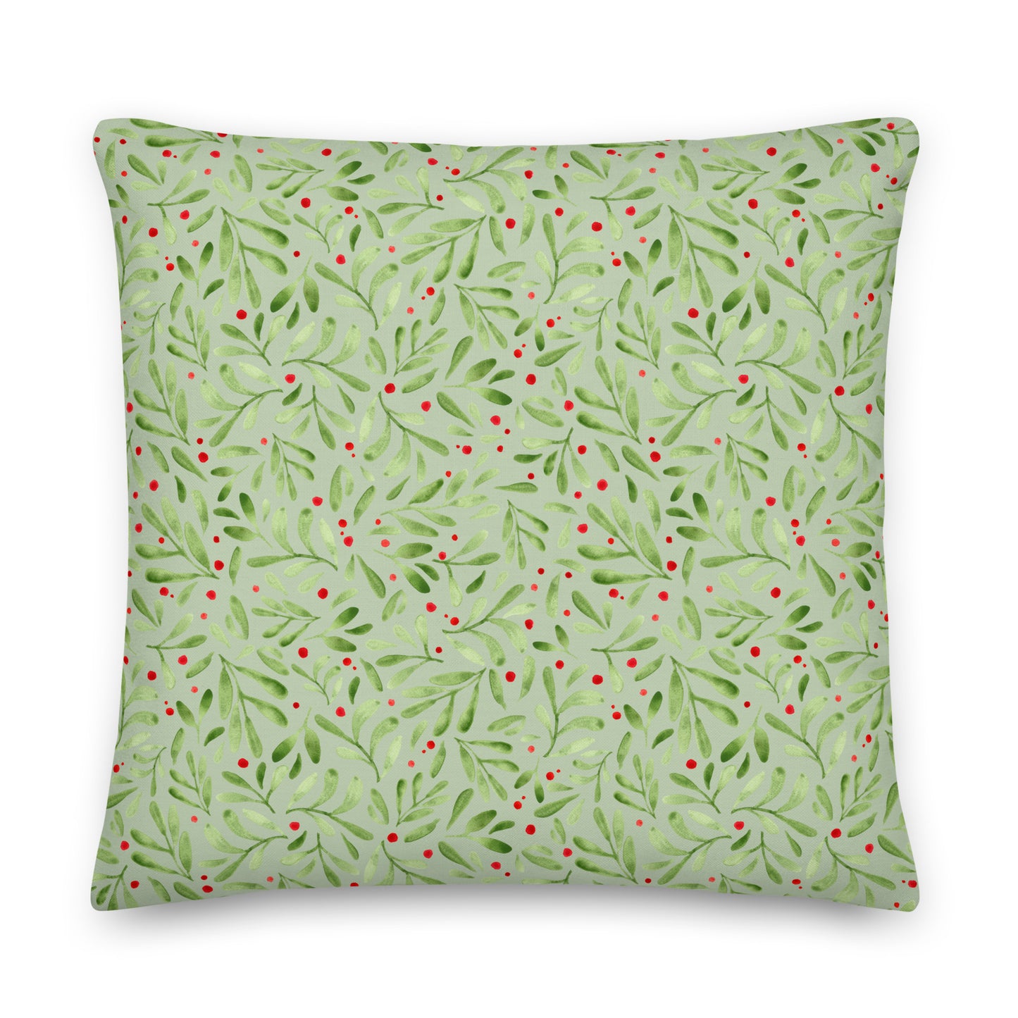 Premium Pillow - Green Winter Leaves