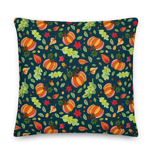 Premium Pillow - Pumpkin Spice Dark Blue