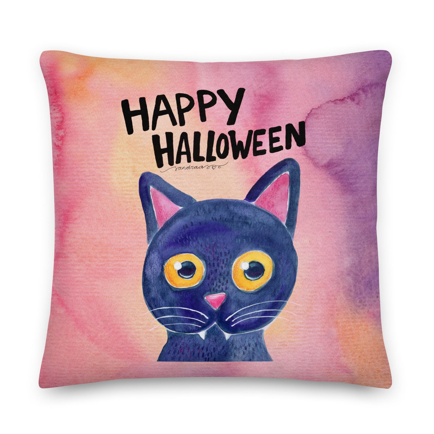 Premium Pillow - Halloween Black Cat