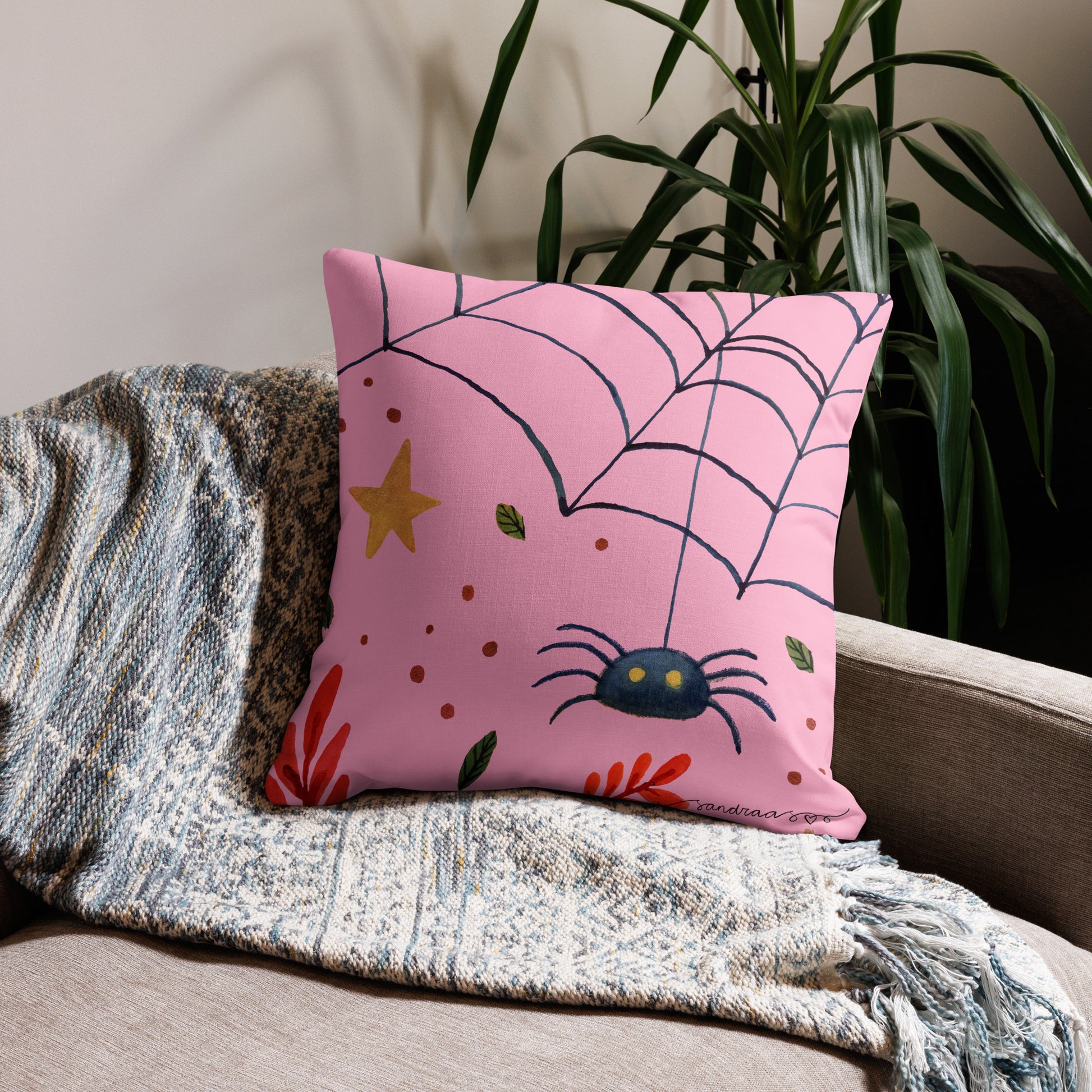 Whimsical Halloween Spider Pillow – A Cozy & Spooky Accent! 🕷️🎃💖 - SANDRAAS