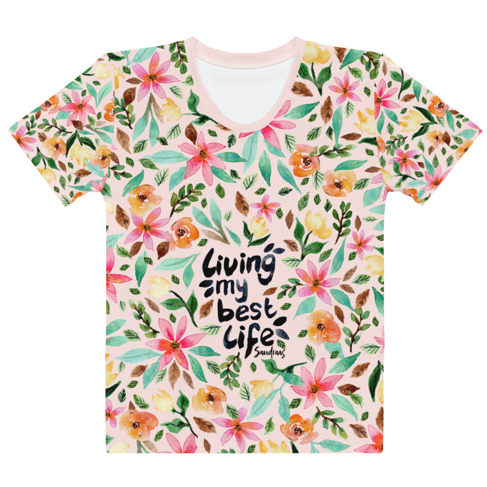 Women's T-shirt - Living my best life - Light pink