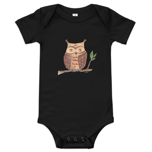 Baby short sleeve one piece - Owl