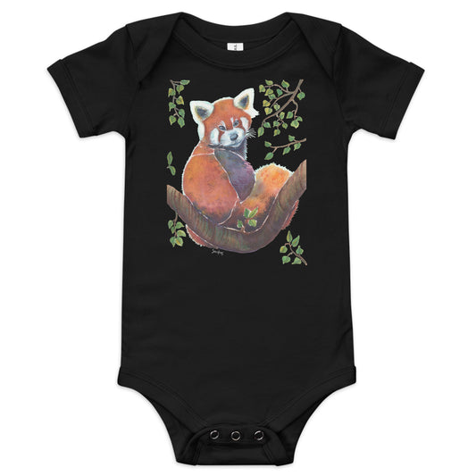 Baby short sleeve one piece - Red Panda