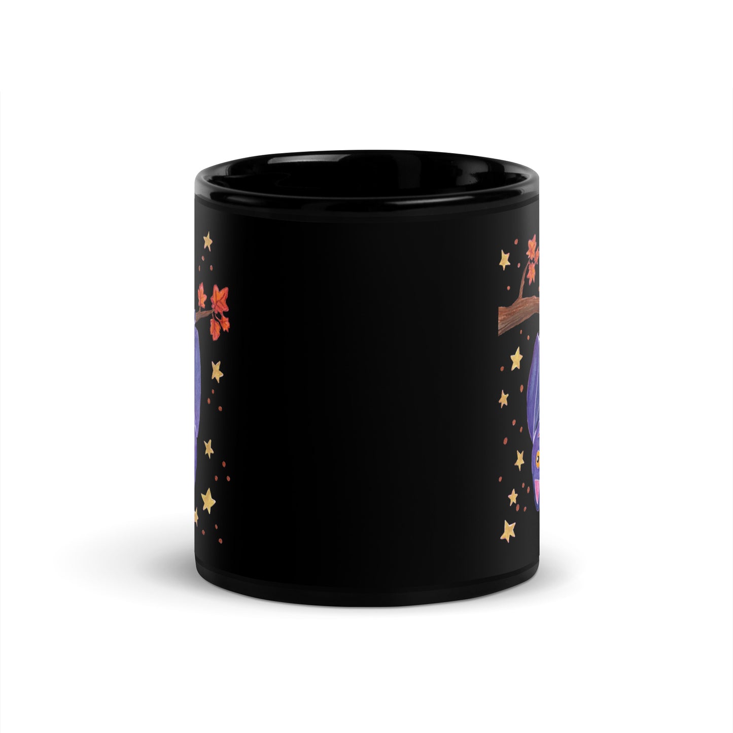 Black Glossy Mug - Bat - Halloween