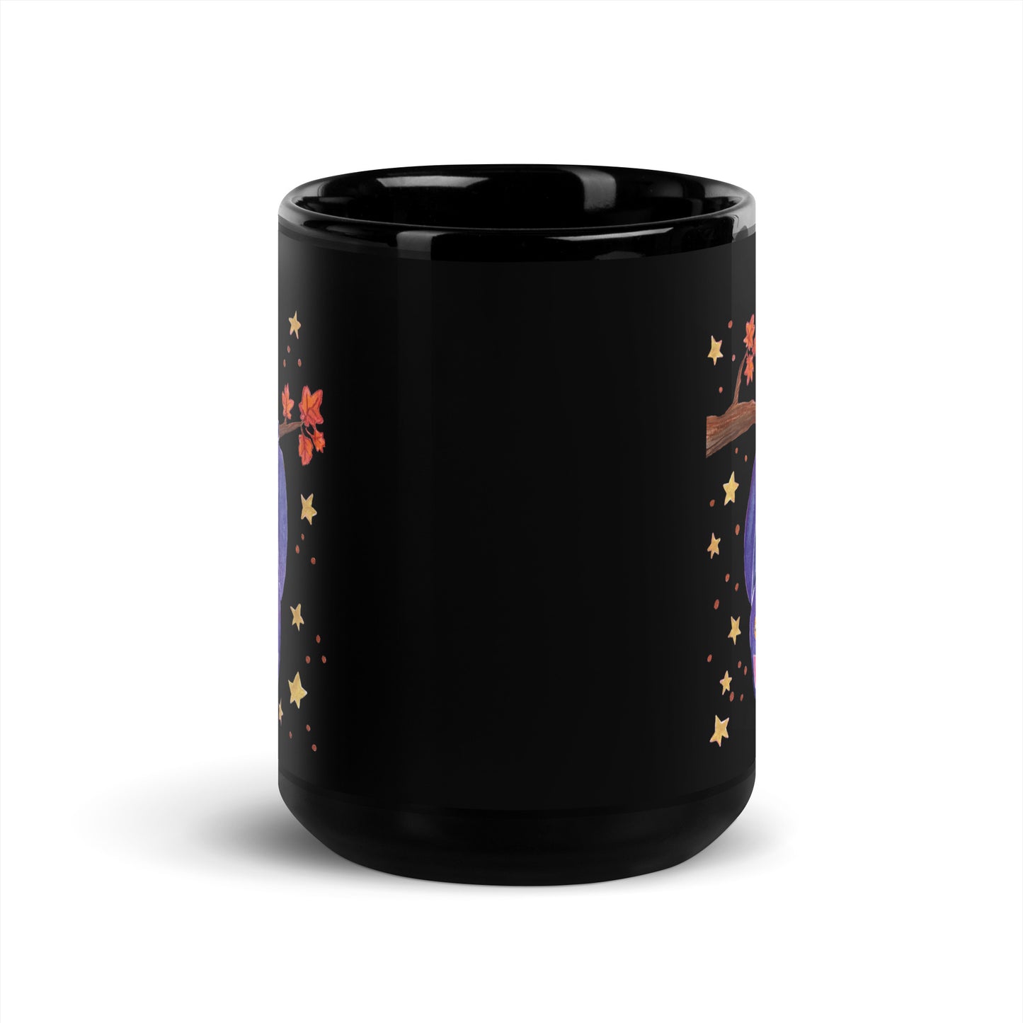 Black Glossy Mug - Bat - Halloween