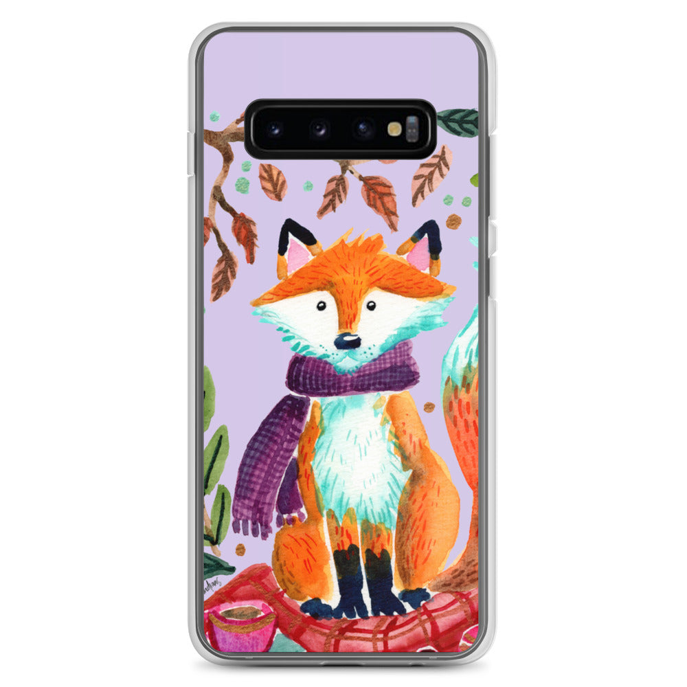 Clear Case for Samsung® - Cozy Fox Autumn Scene Purple