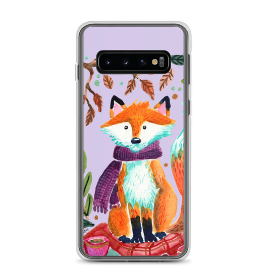 Clear Case for Samsung® - Cozy Fox Autumn Scene Purple