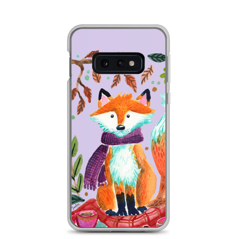 Clear Case for Samsung® - Cozy Fox Autumn Scene Purple