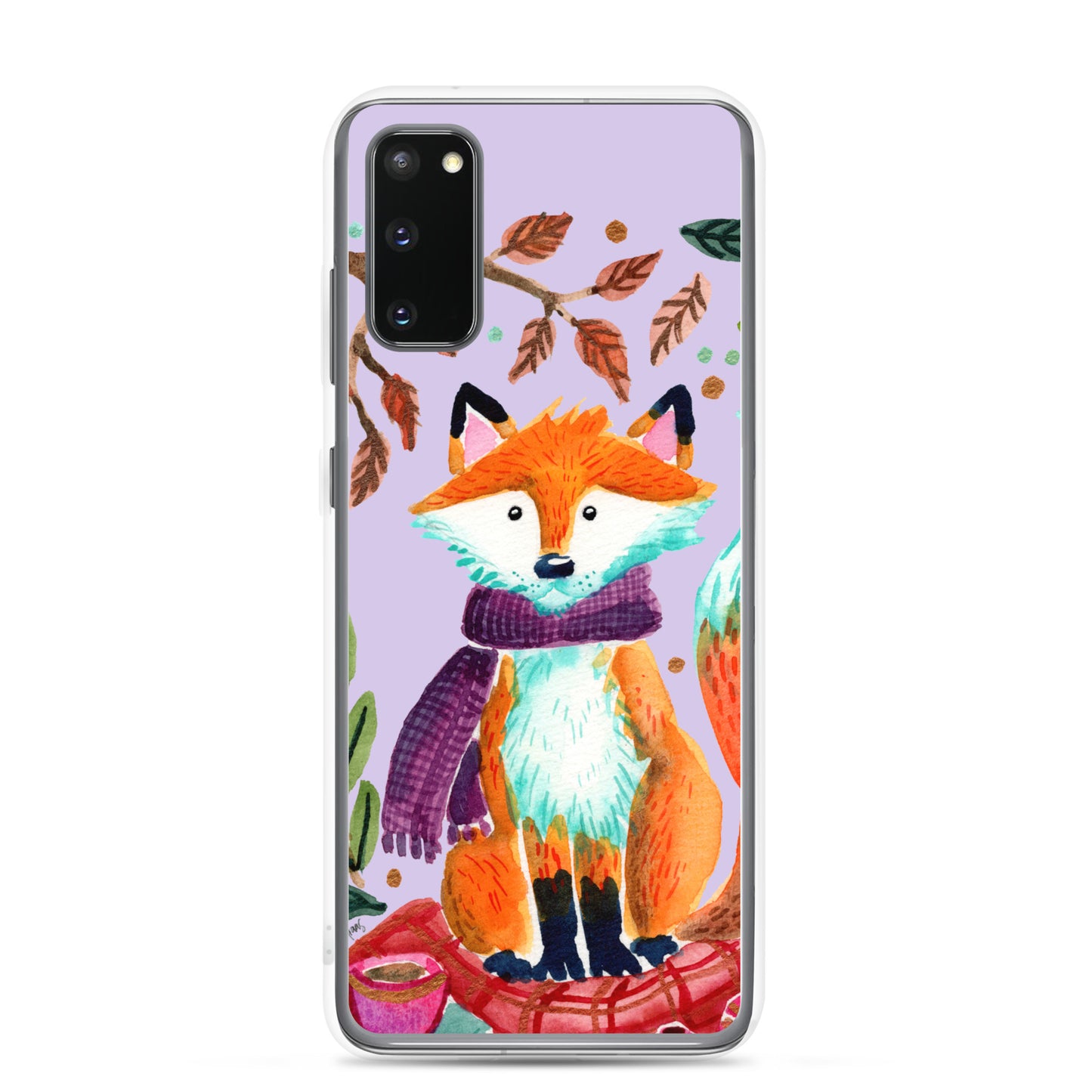 Clear Case for Samsung® - Cozy Fox Autumn Scene Purple