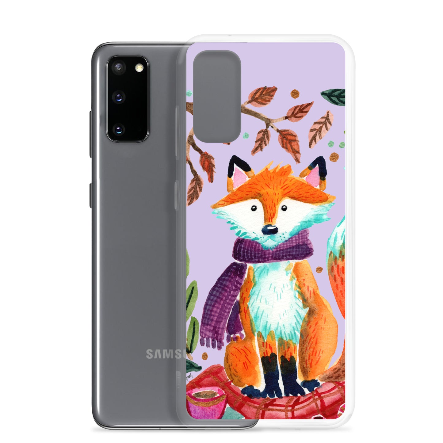 Clear Case for Samsung® - Cozy Fox Autumn Scene Purple