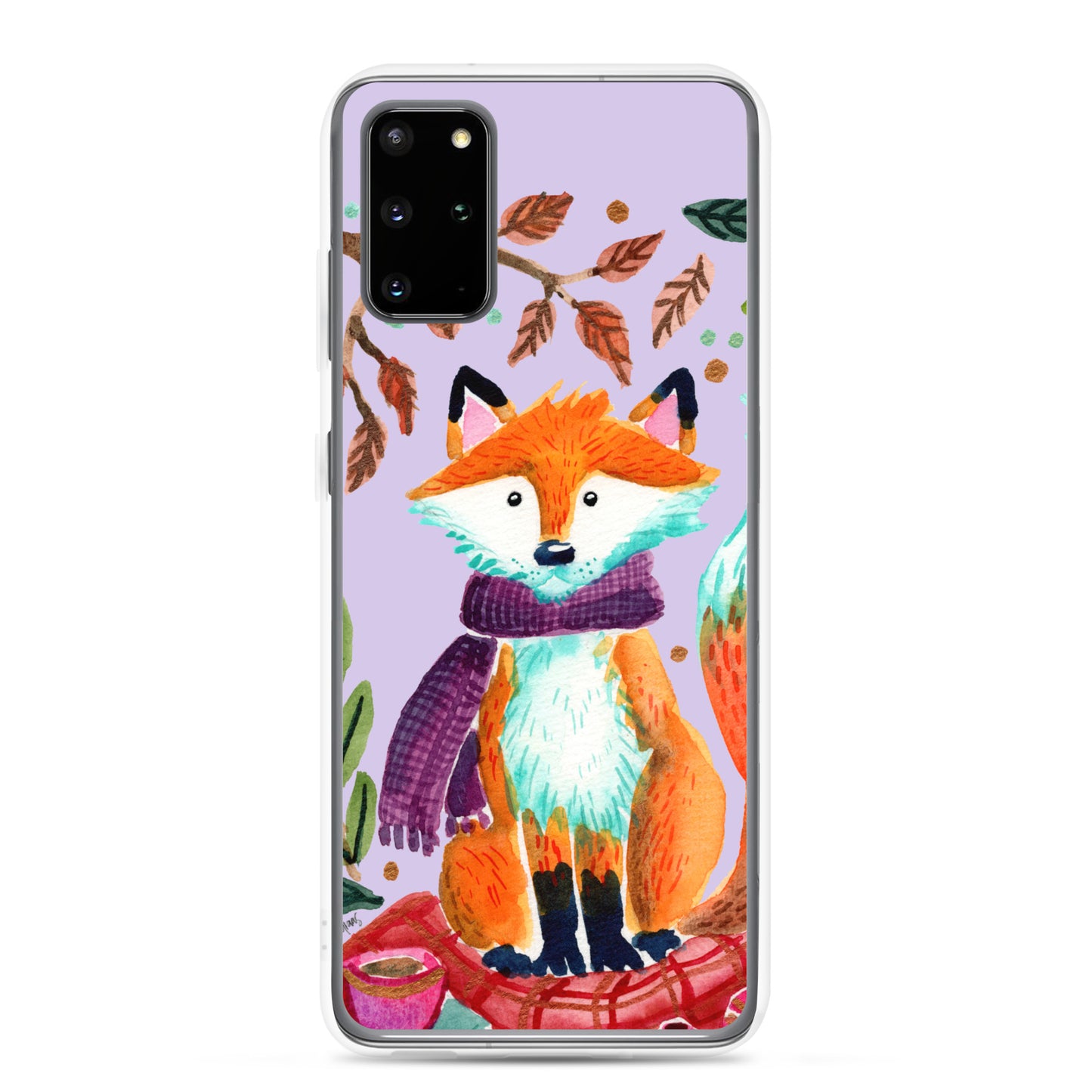 Clear Case for Samsung® - Cozy Fox Autumn Scene Purple