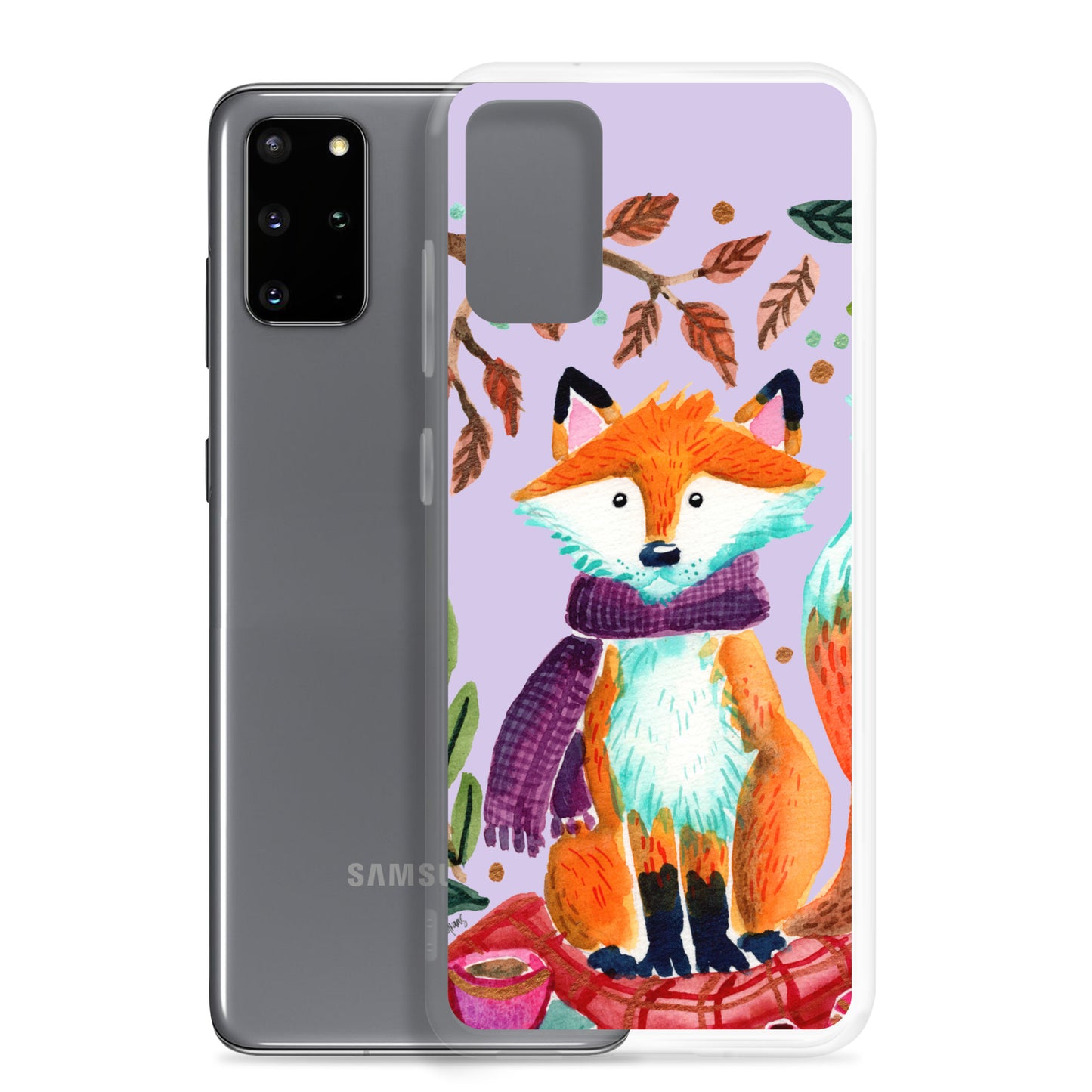 Clear Case for Samsung® - Cozy Fox Autumn Scene Purple