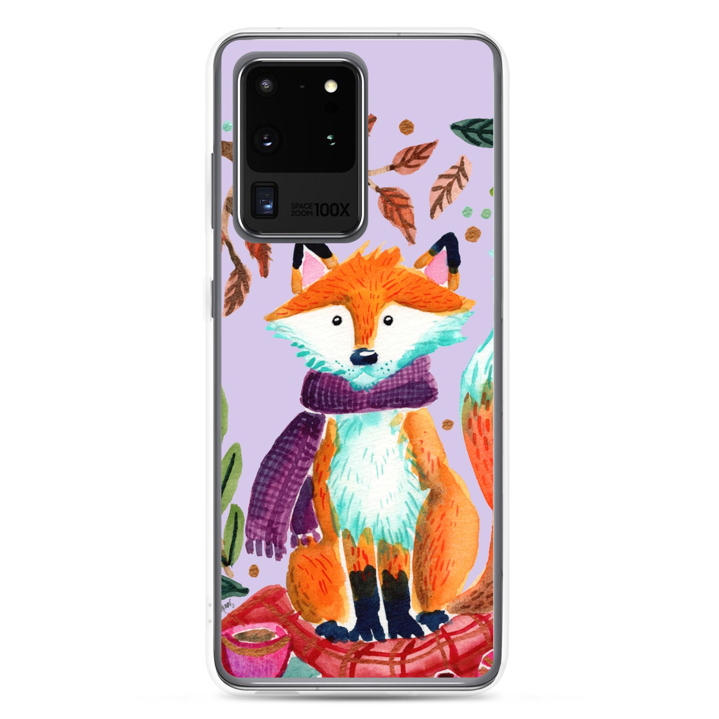 Clear Case for Samsung® - Cozy Fox Autumn Scene Purple