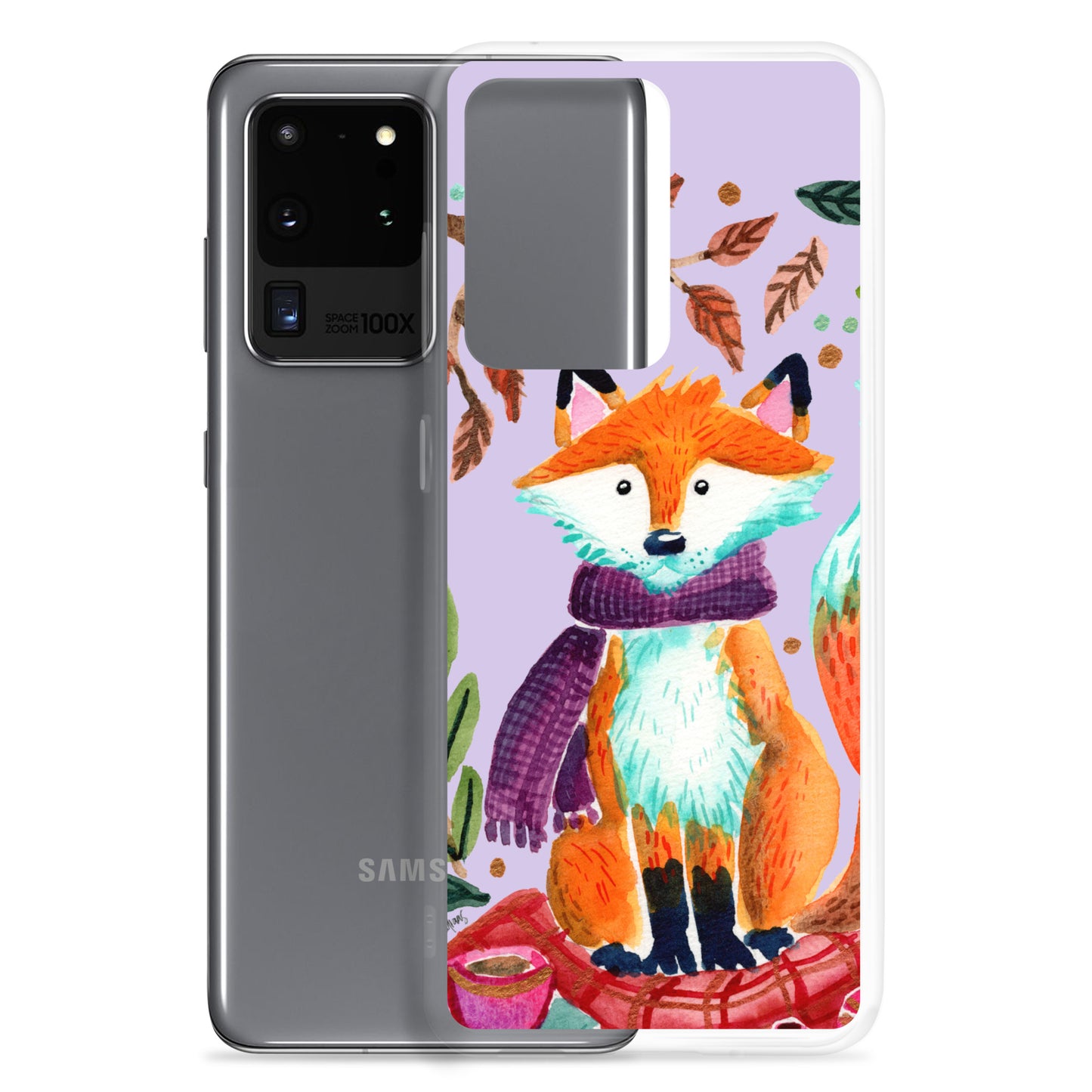 Clear Case for Samsung® - Cozy Fox Autumn Scene Purple