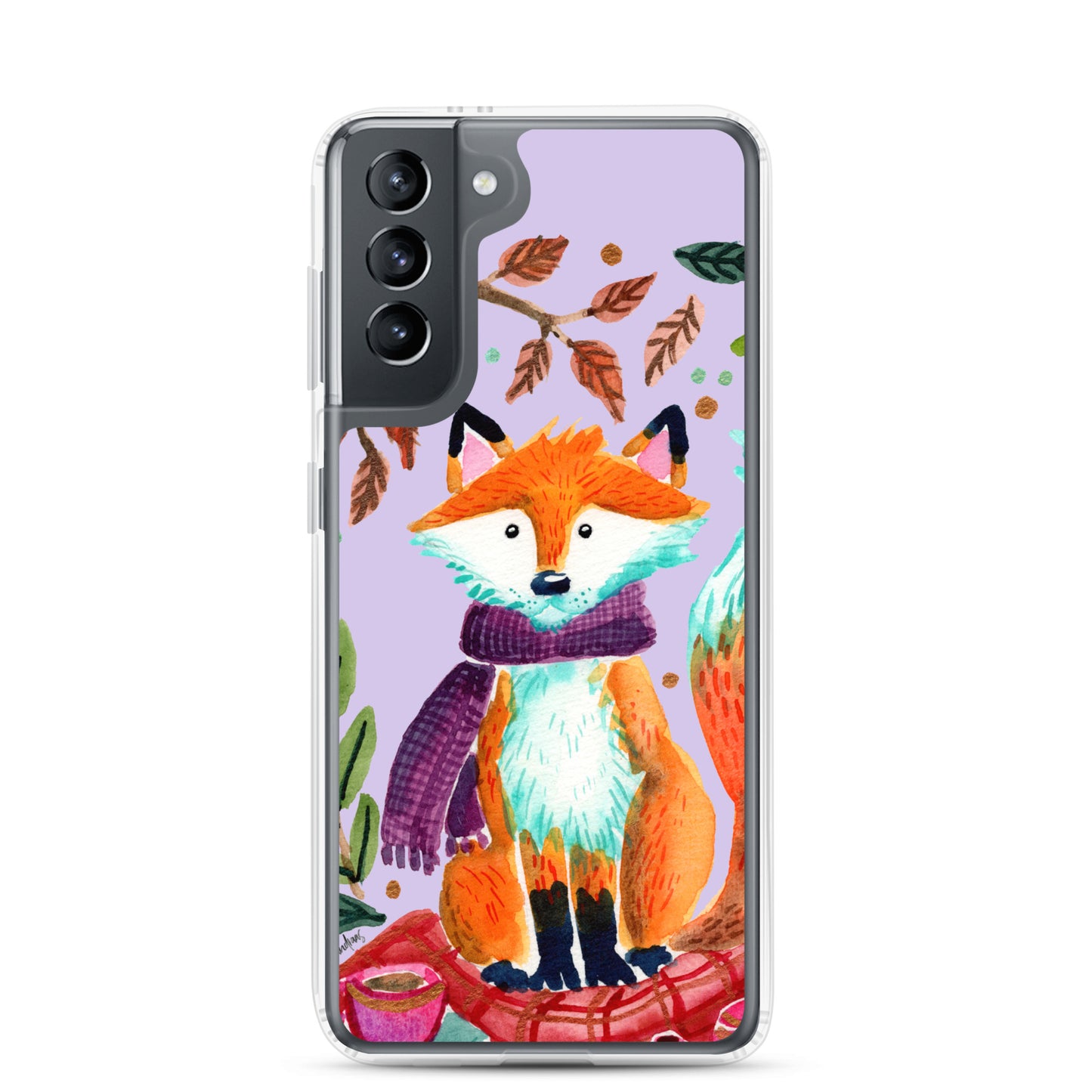 Clear Case for Samsung® - Cozy Fox Autumn Scene Purple