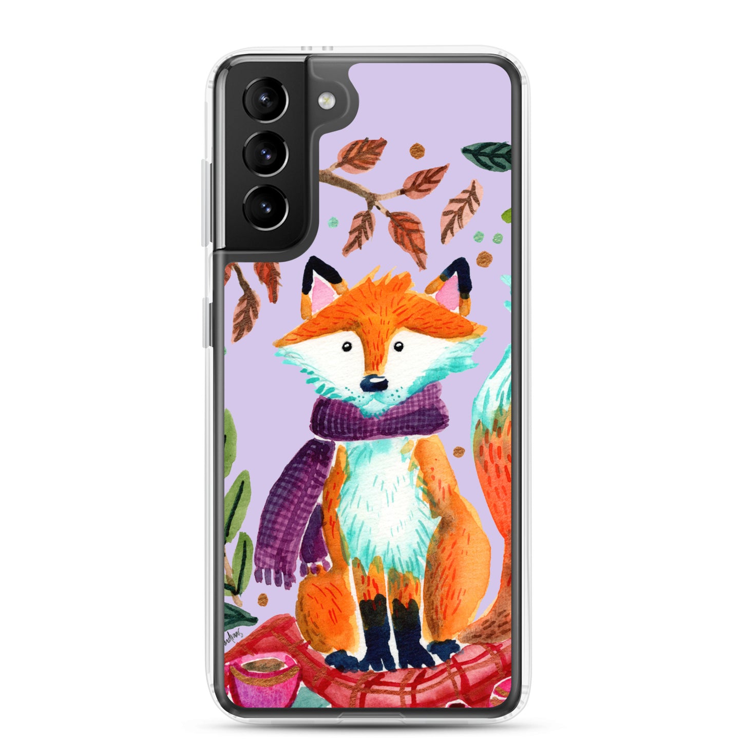 Clear Case for Samsung® - Cozy Fox Autumn Scene Purple