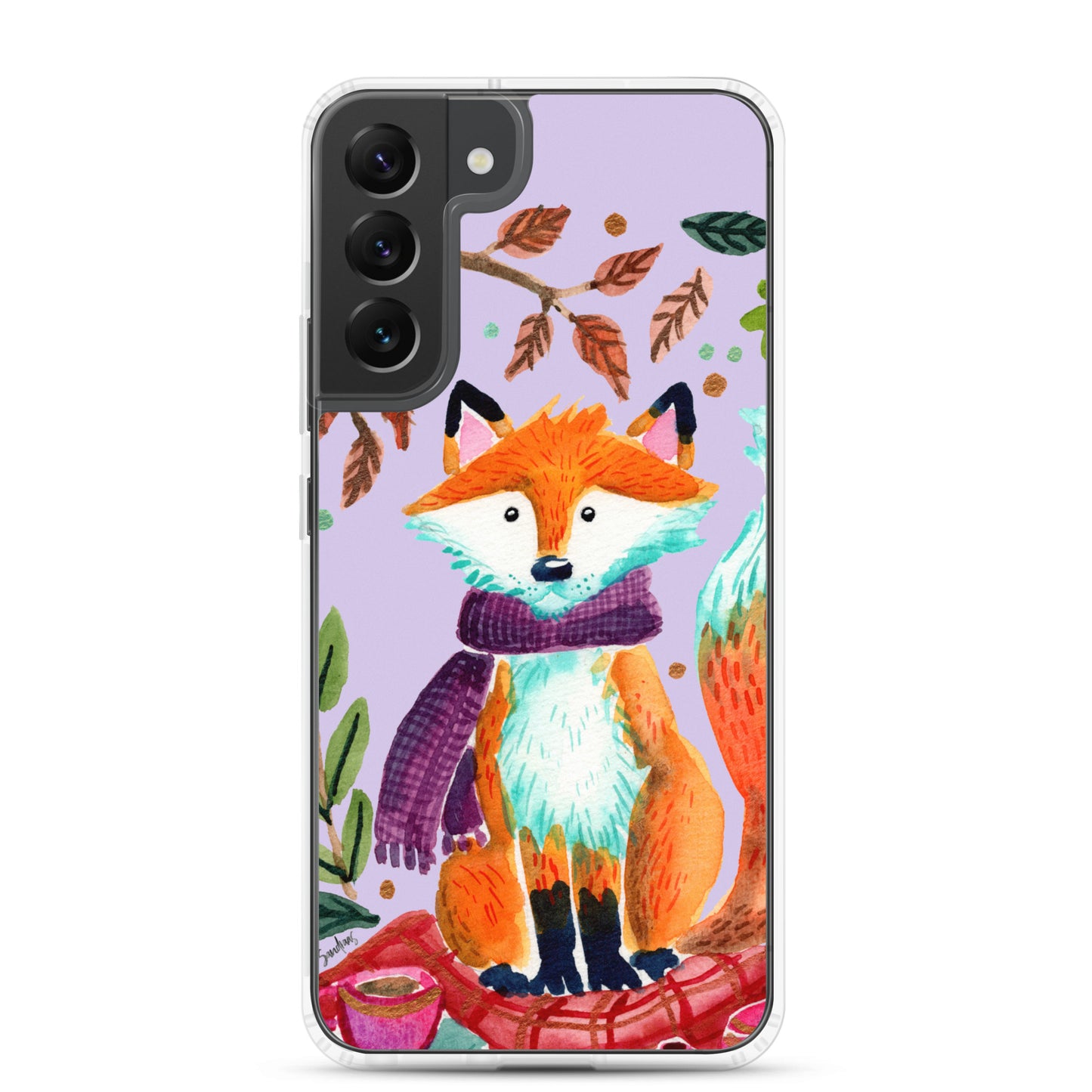 Clear Case for Samsung® - Cozy Fox Autumn Scene Purple