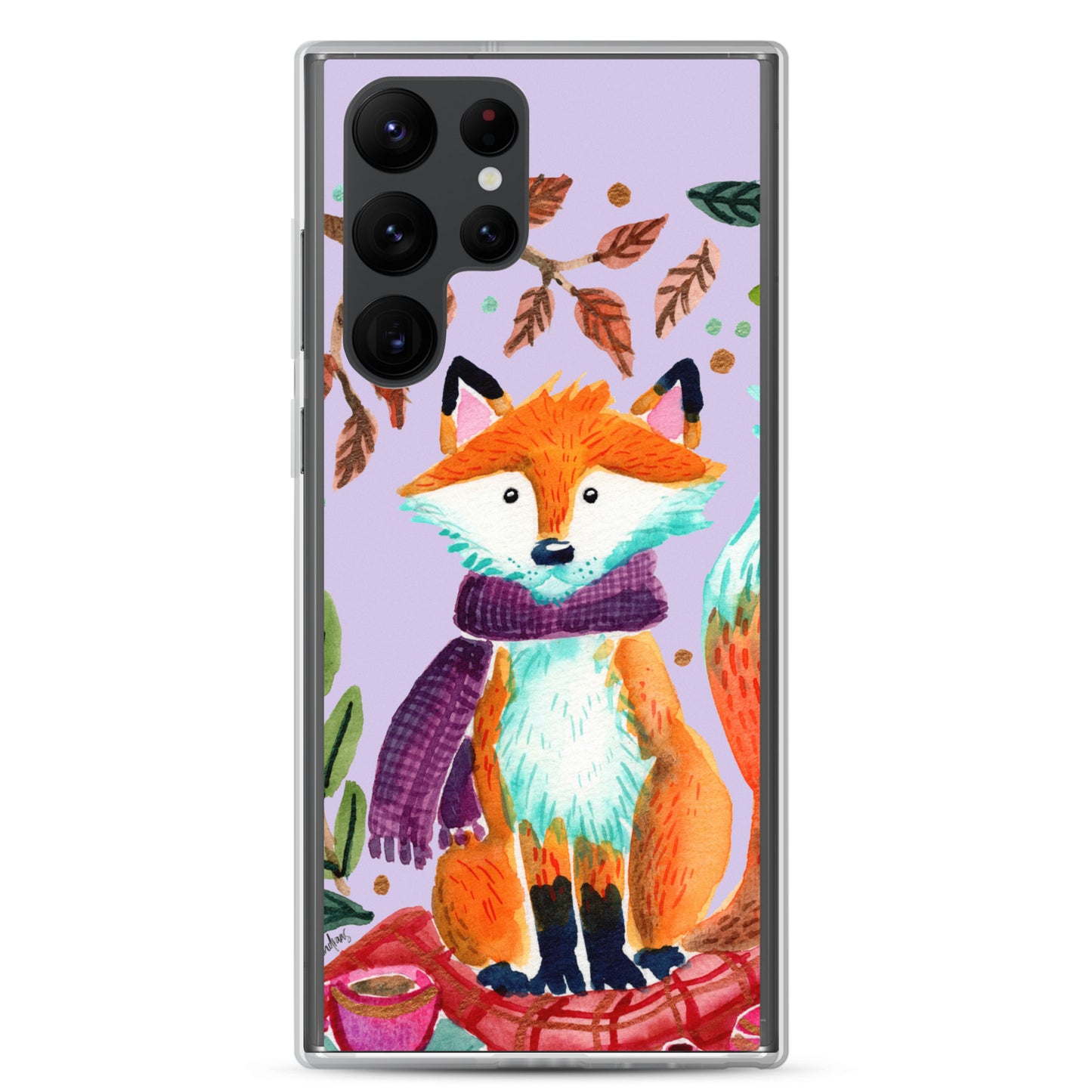 Clear Case for Samsung® - Cozy Fox Autumn Scene Purple