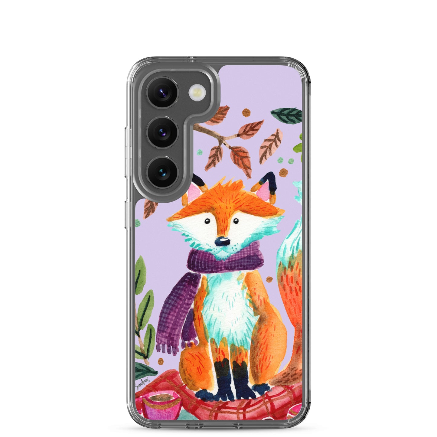 Clear Case for Samsung® - Cozy Fox Autumn Scene Purple