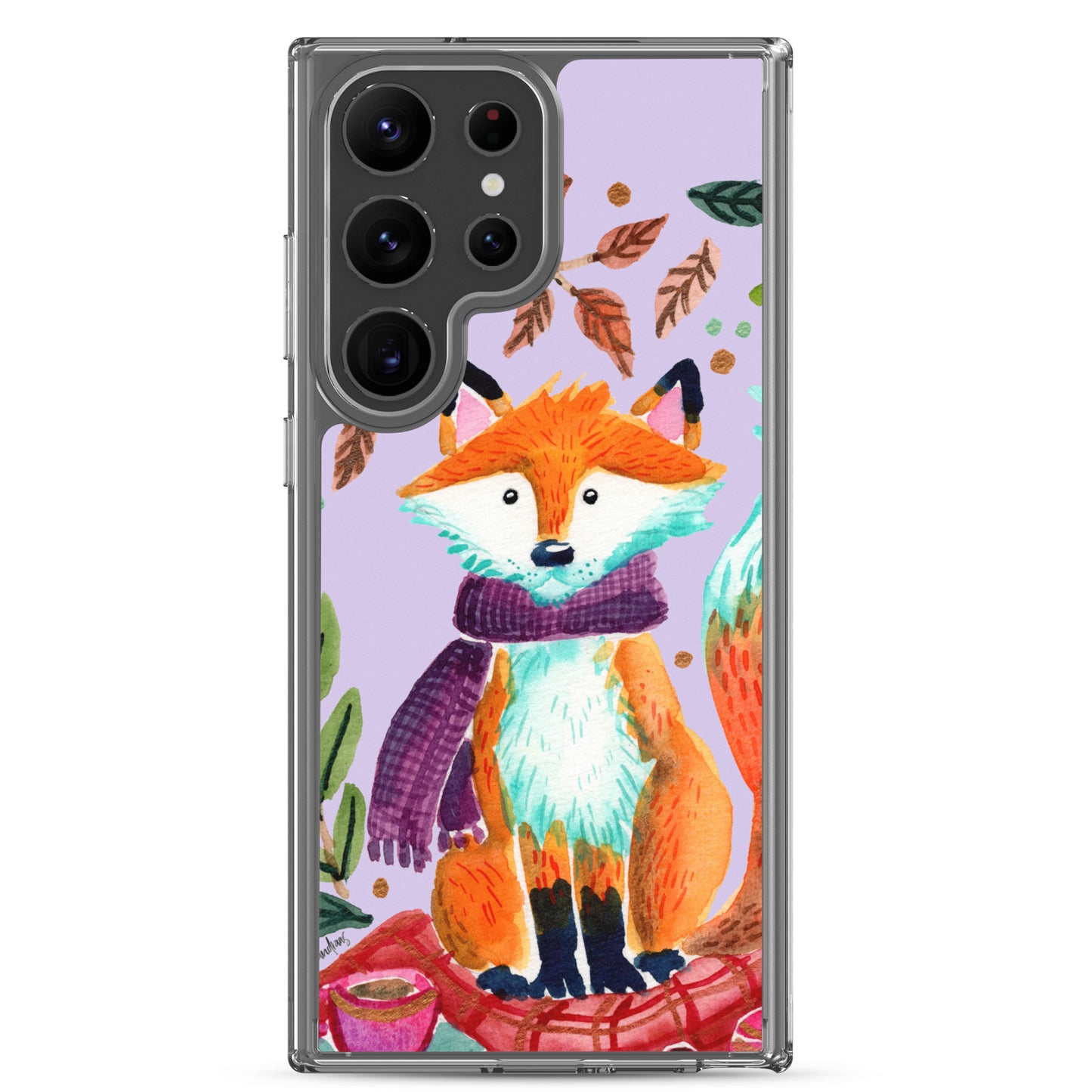 Clear Case for Samsung® - Cozy Fox Autumn Scene Purple