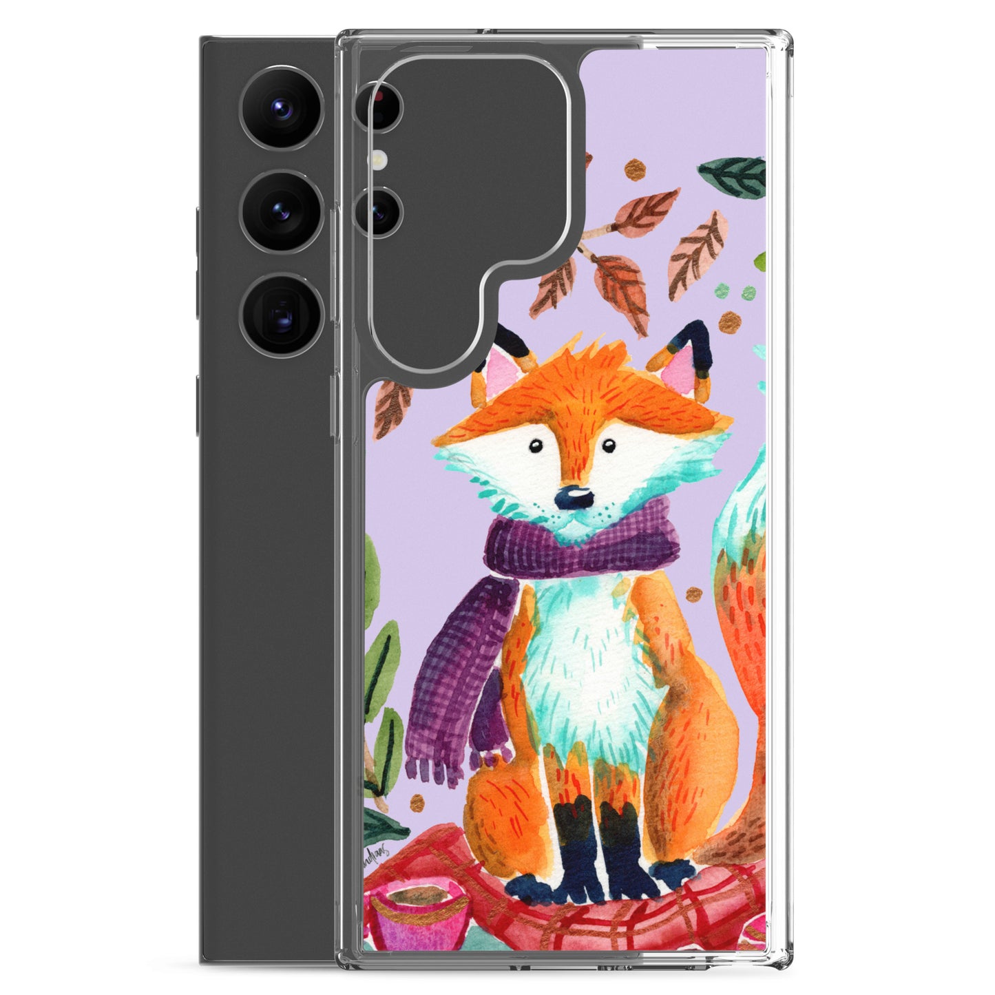 Clear Case for Samsung® - Cozy Fox Autumn Scene Purple