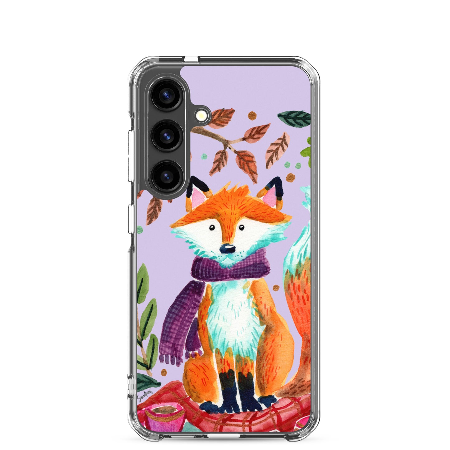 Clear Case for Samsung® - Cozy Fox Autumn Scene Purple