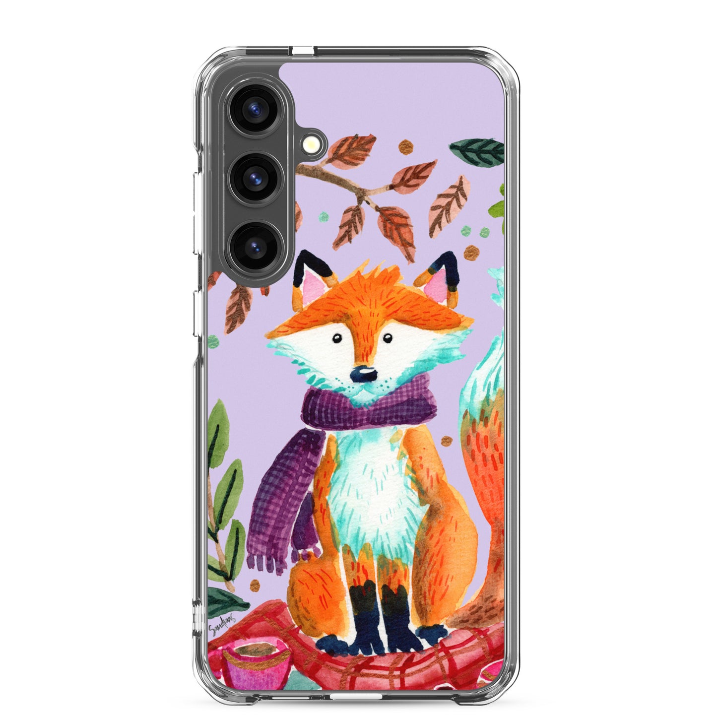 Clear Case for Samsung® - Cozy Fox Autumn Scene Purple