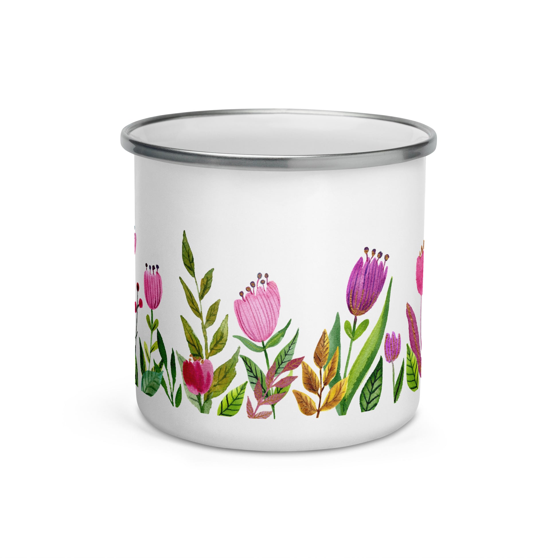 🌷🌸 Spring Flowers & Tulips – Enamel Mug 🌸🌷 - SANDRAAS