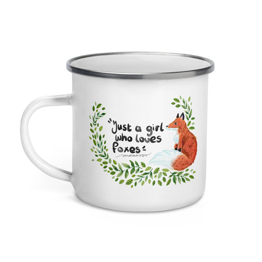 🦊✨ Just a Girl Who Loves Foxes – Enamel Mug ✨🦊 - SANDRAAS