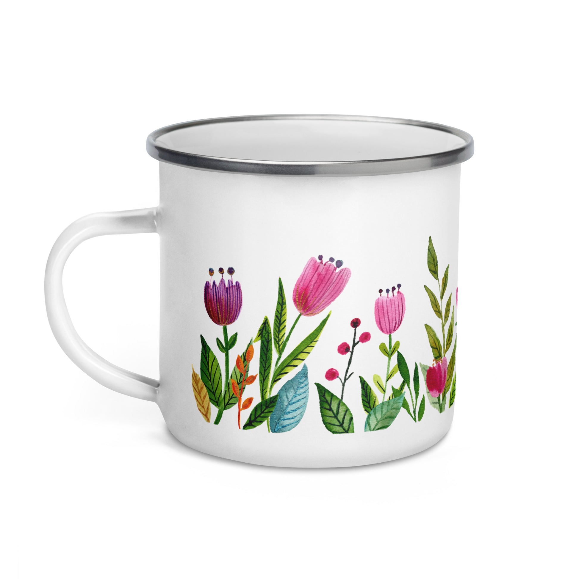🌷🌸 Spring Flowers & Tulips – Enamel Mug 🌸🌷 - SANDRAAS