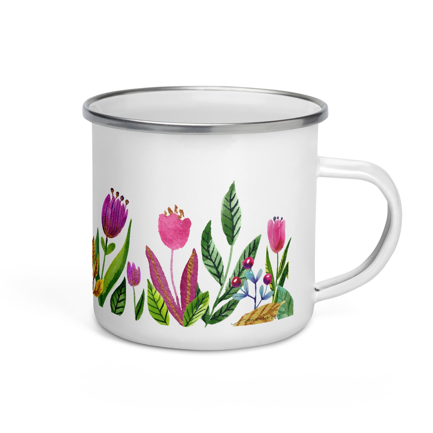 🌷🌸 Spring Flowers & Tulips – Enamel Mug 🌸🌷 - SANDRAAS
