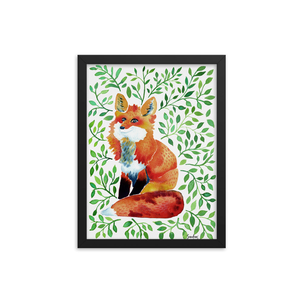 Framed poster - Watercolor Fox