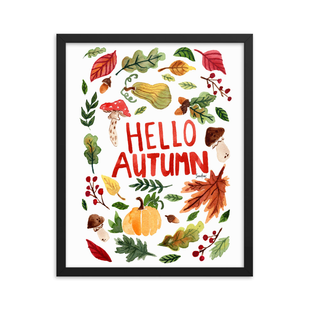 Framed poster - Hello Autumn - White