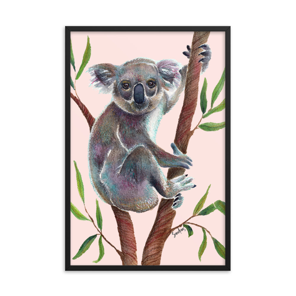 Framed poster - Koala Bear - Misty Rose