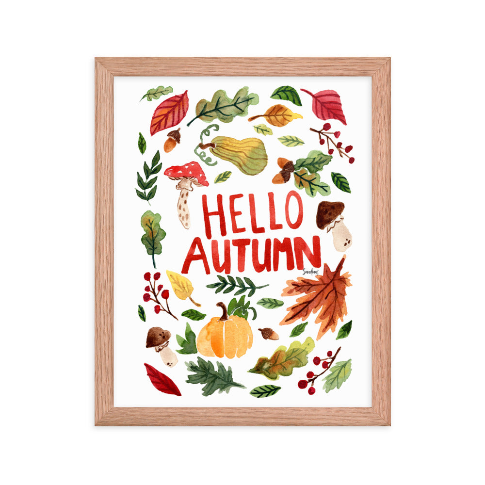 Framed poster - Hello Autumn - White