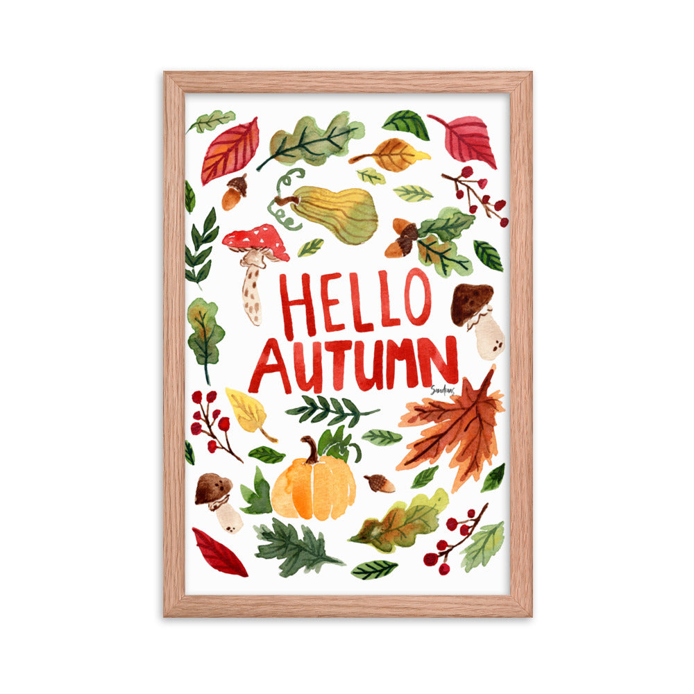 Framed poster - Hello Autumn - White