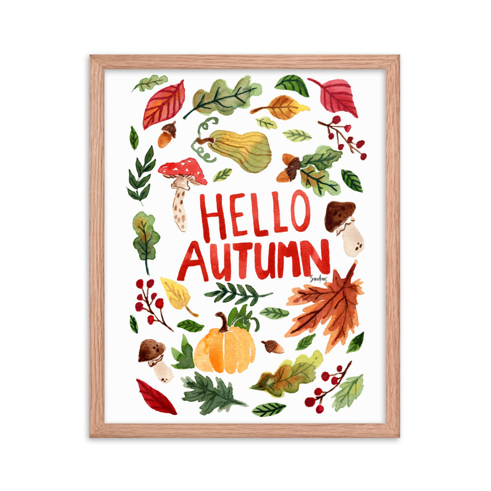 Framed poster - Hello Autumn - White