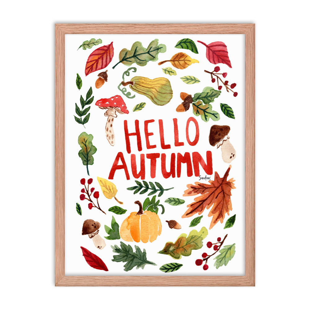 Framed poster - Hello Autumn - White