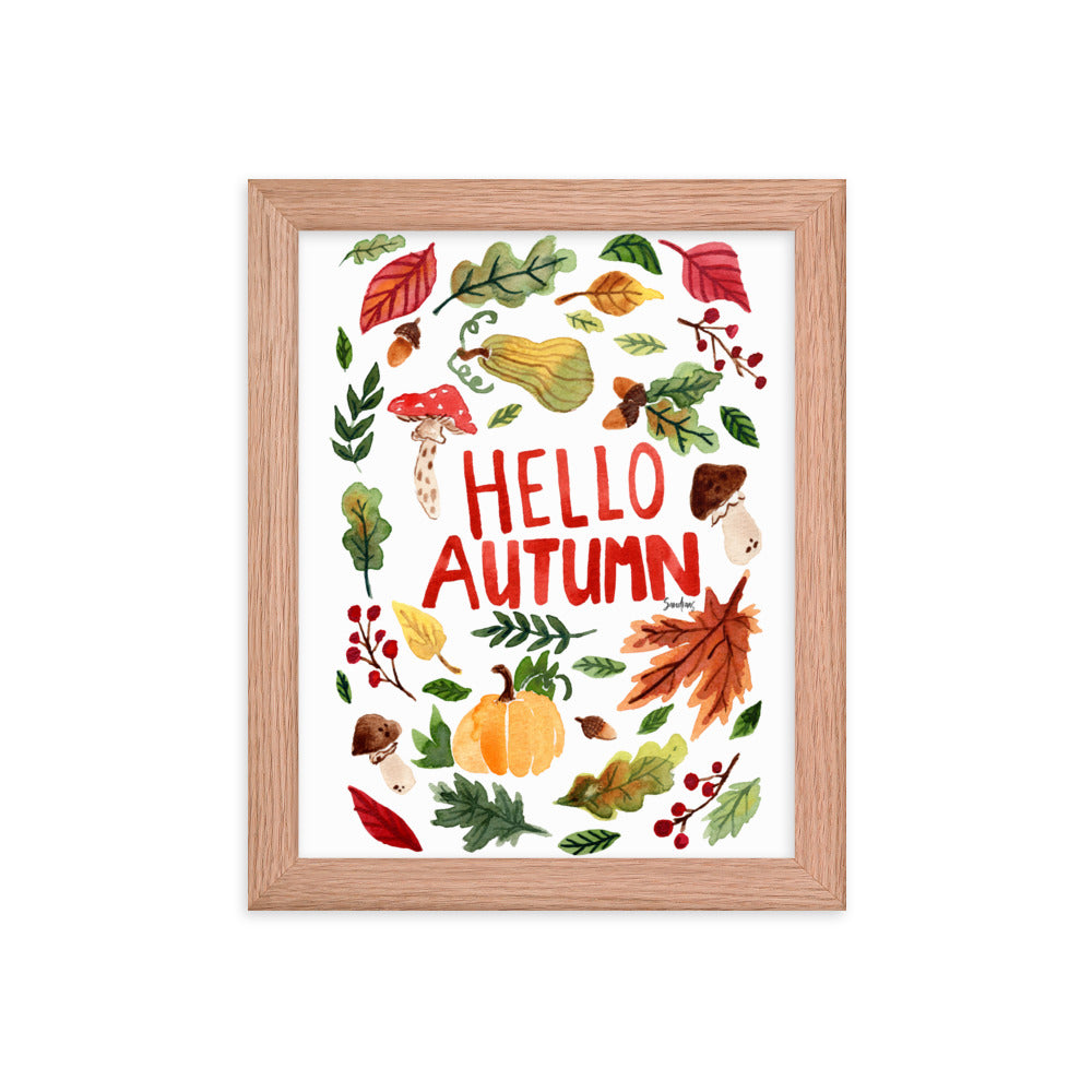 Framed poster - Hello Autumn - White