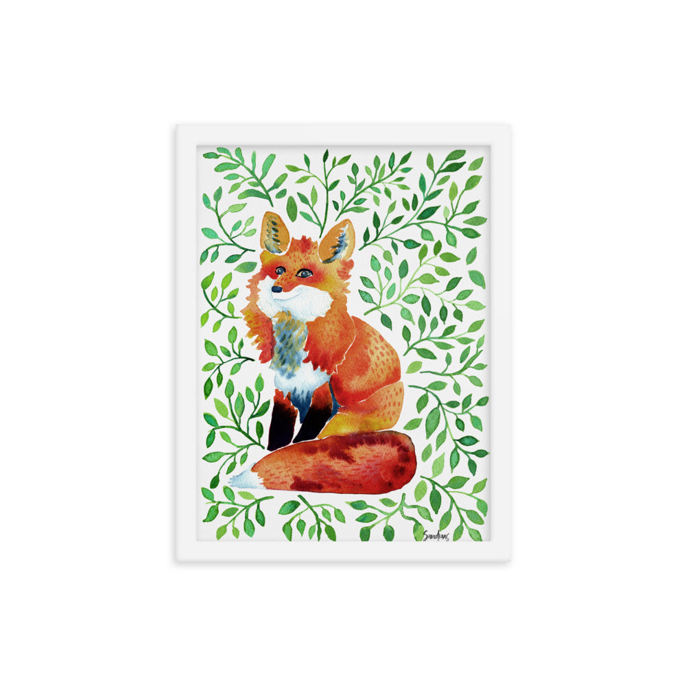 Framed poster - Watercolor Fox