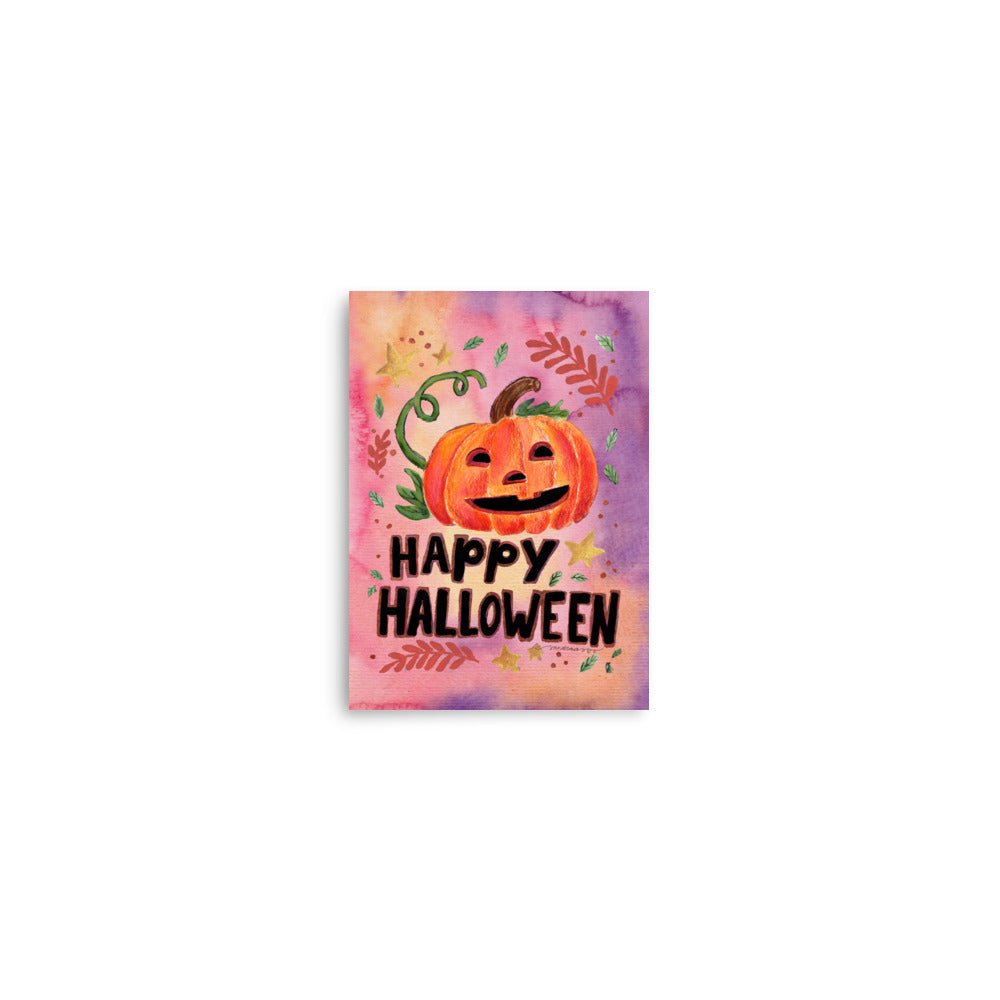 Happy Halloween Pumpkin Poster 🎃✨ | Watercolor Illustration – Cozy Spooky Wall Art - SANDRAAS