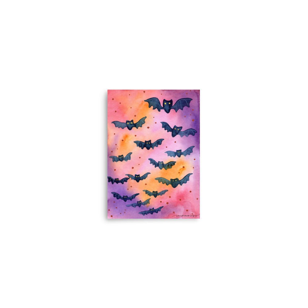Witches Night Halloween Poster 🧙‍♀️✨ | Watercolor Witch - Themed Illustration + Text – Mystical Spooky Wall Art - SANDRAAS