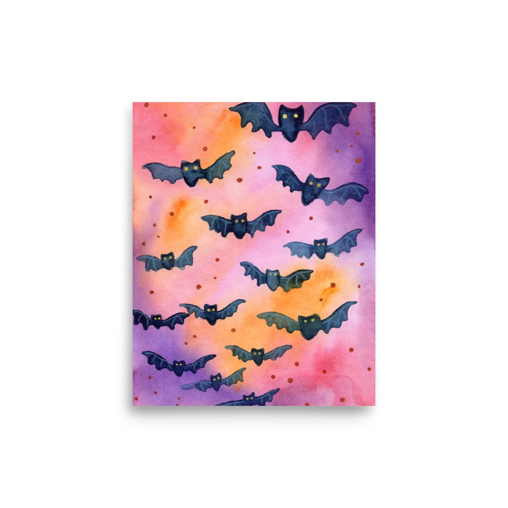 Witches Night Halloween Poster 🧙‍♀️✨ | Watercolor Witch - Themed Illustration + Text – Mystical Spooky Wall Art - SANDRAAS